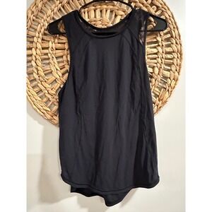 Lululemon Black Mesh Keyhole Back Activewear Tank Top Womens Size 4